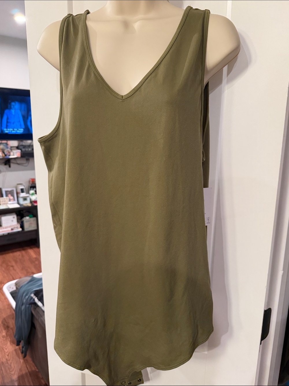 NWT SO Olive Green V-Neck Bodysuit
